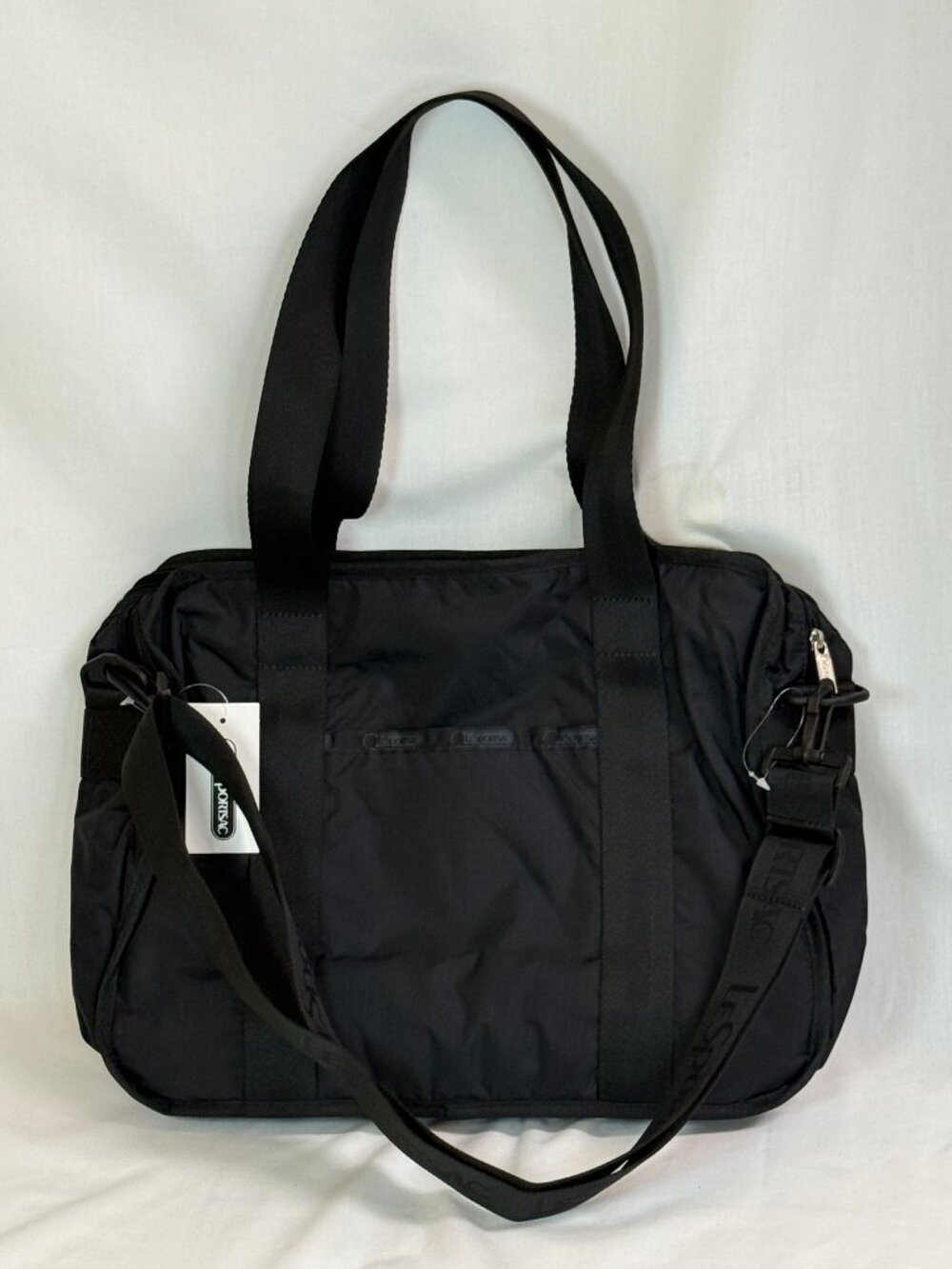 NWT LeSportsac Large Padded Laptop Travel Case Tote/Shoulder Bag - Black-Ret$108